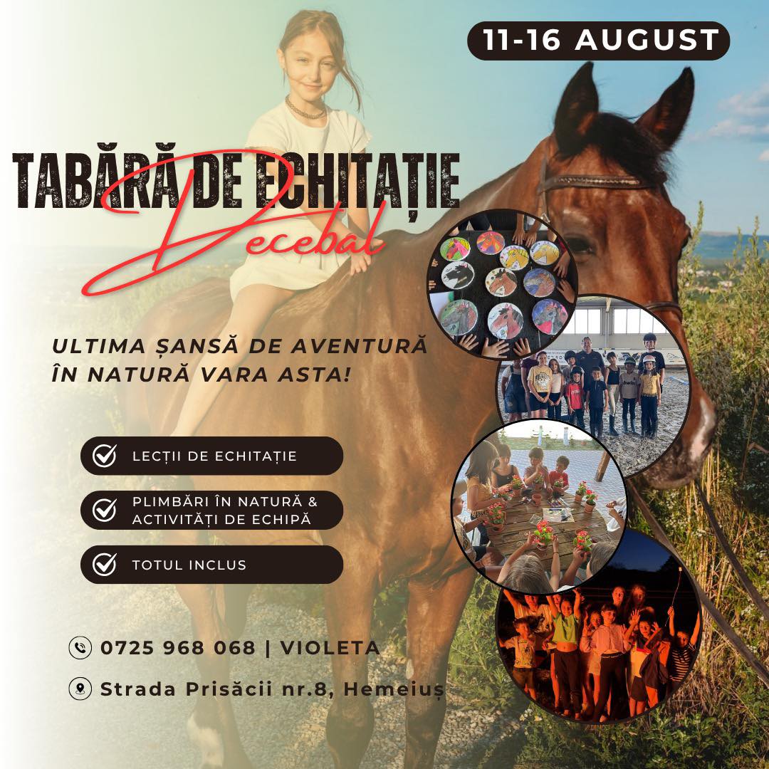Tabără de echitație la Bacău – 11-16 august 2025