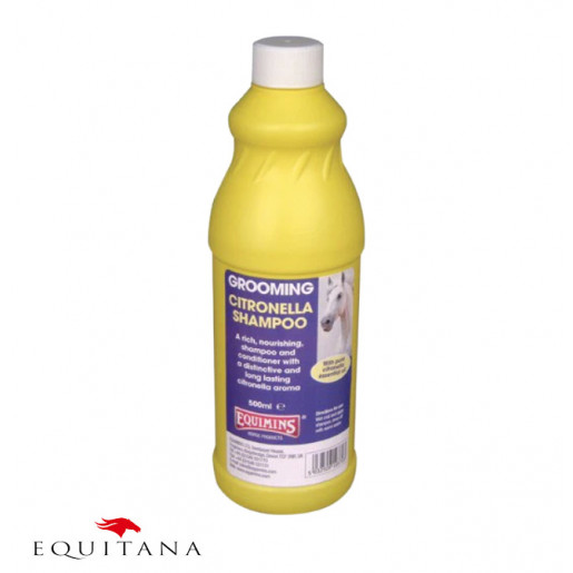 Sampon cu citronella si balsam pentru cai deschisi la culoare, Equimins