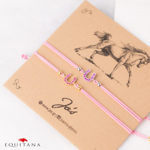 Bratara cu potcoava si zirconiu roz, Jo's Jewelry
